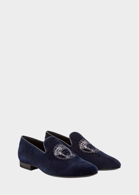 Versace Medusa Head Velvet Loafers Herr - 956178EXM